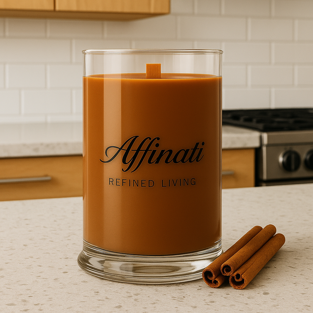 Cinnamon Reserve Wooden Wick Candle – Luxury 21 oz Soy Blend | Affinati