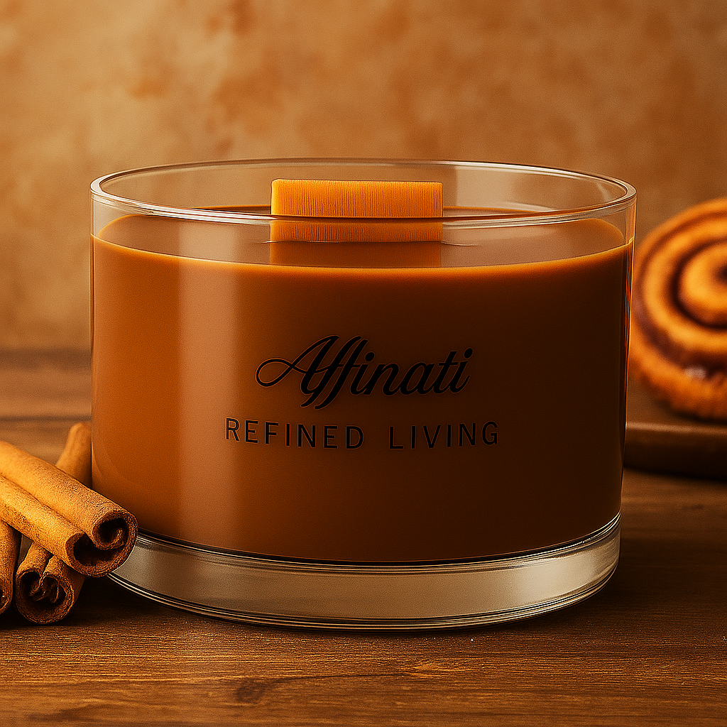 Cinnamon Reserve Wooden Wick Candle – Luxury 13 oz Soy Blend | Affinati