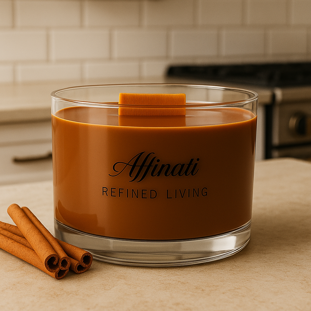 Cinnamon Reserve Wooden Wick Candle – Luxury 13 oz Soy Blend | Affinati