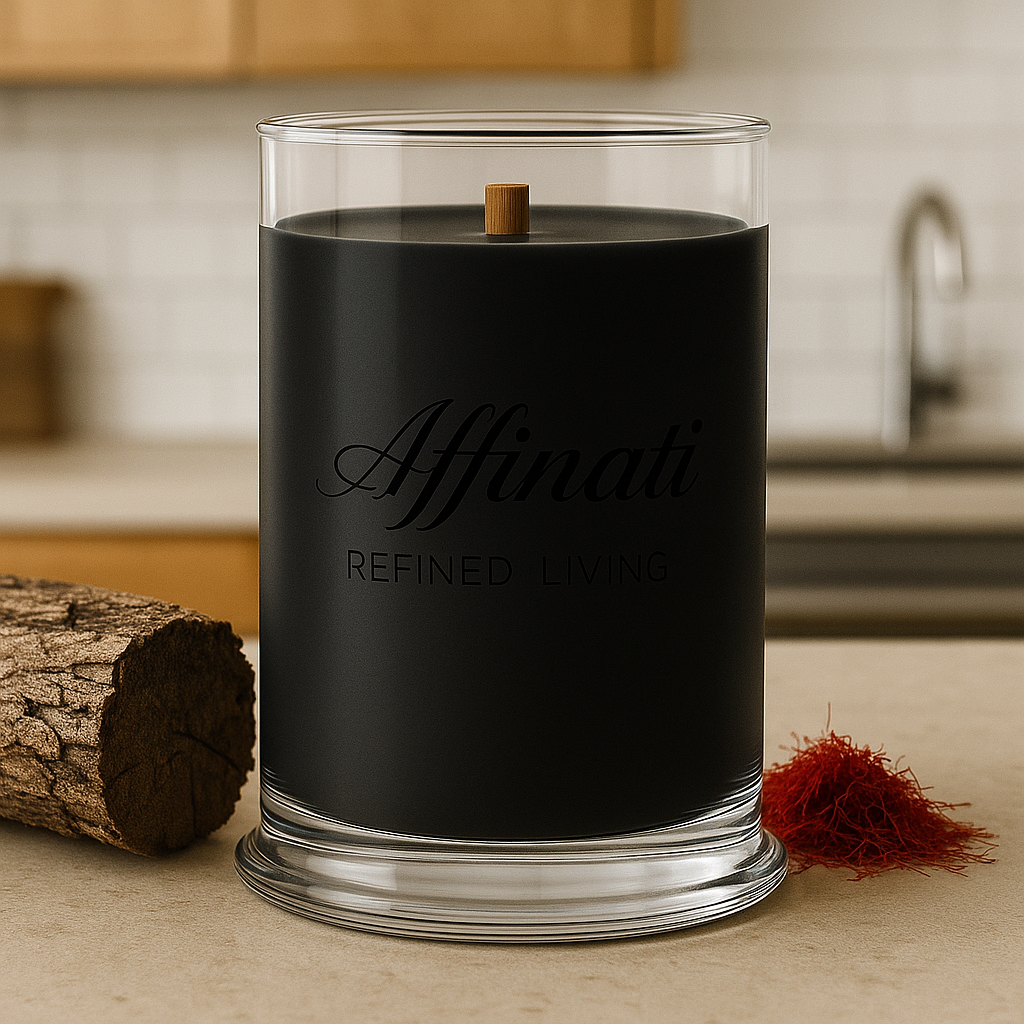 Midnight Oak Wooden Wick Candle – Luxury 21 oz Soy Blend | Affinati