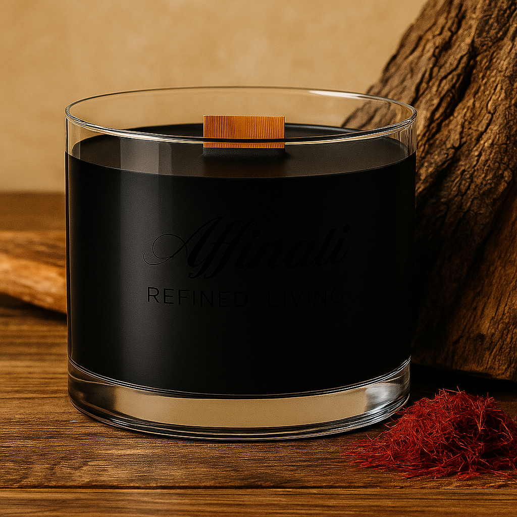 Midnight Oak Wooden Wick Candle – Luxury 13 oz Soy Blend | Affinati
