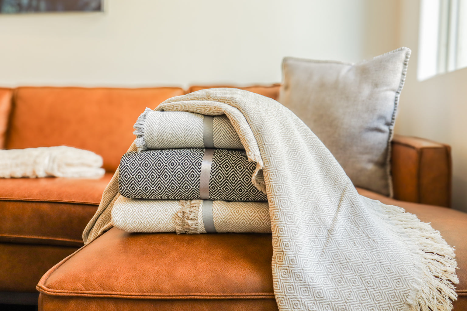 100% Cotton Patterned (Large) Throw Blankets - 58" x 62"
