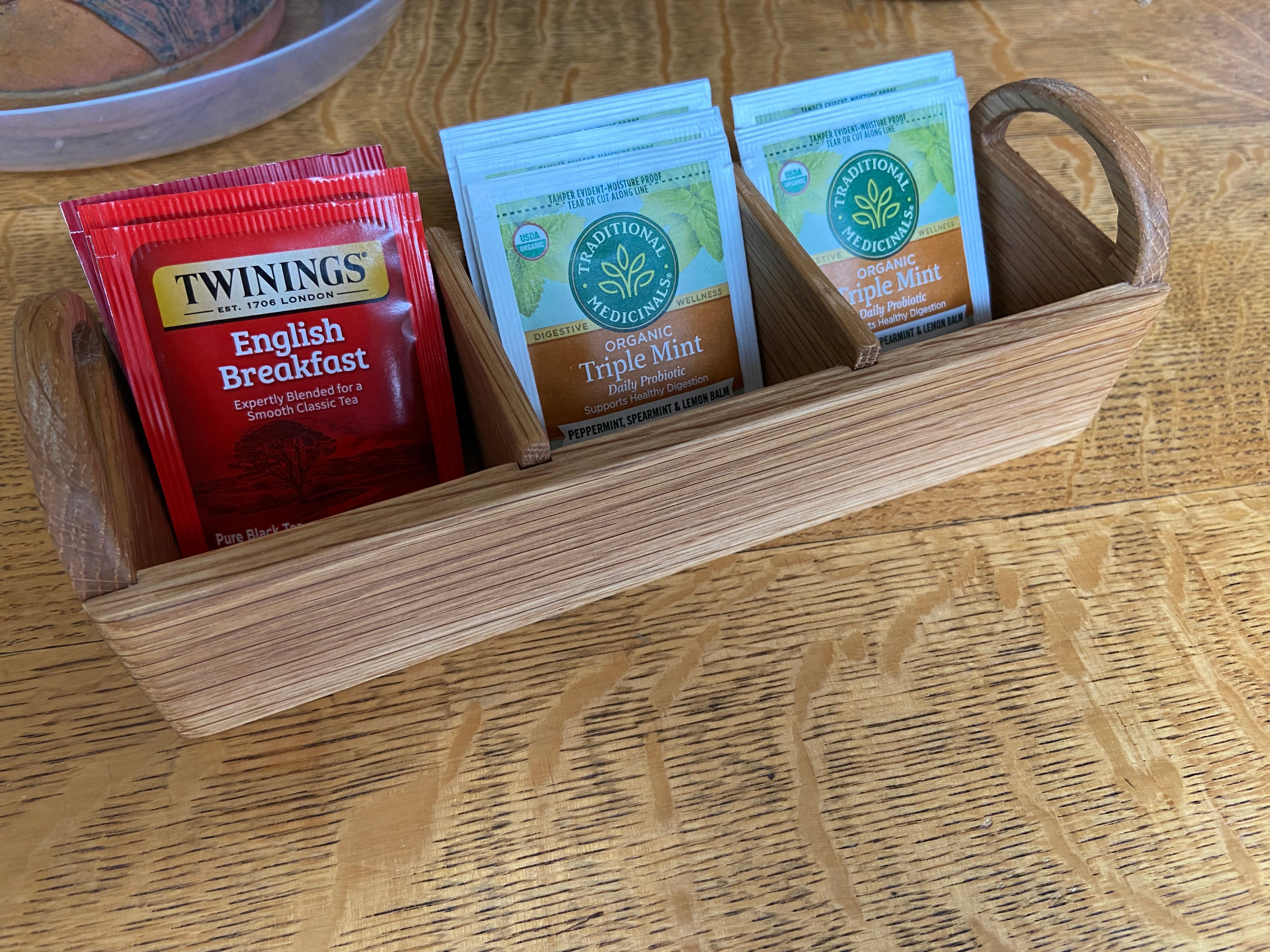 Hand-made tea caddy made from White Oak.