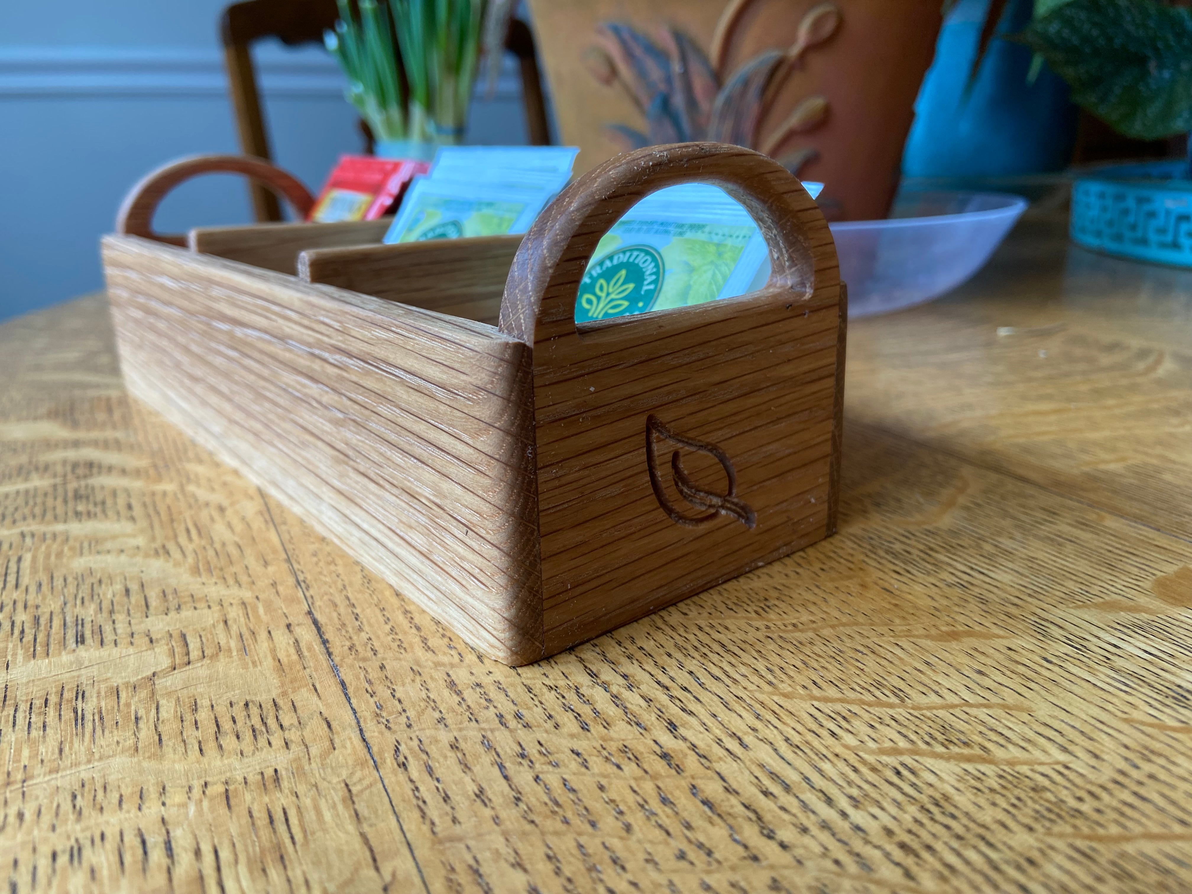 Hand-made tea caddy made from White Oak.
