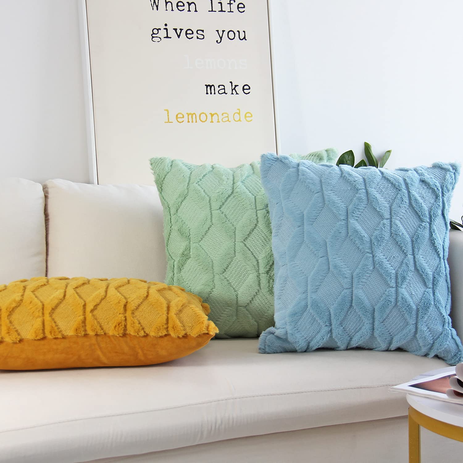 Diamond shaped Plush Throw Pillow (With Insert) size 18"x18"