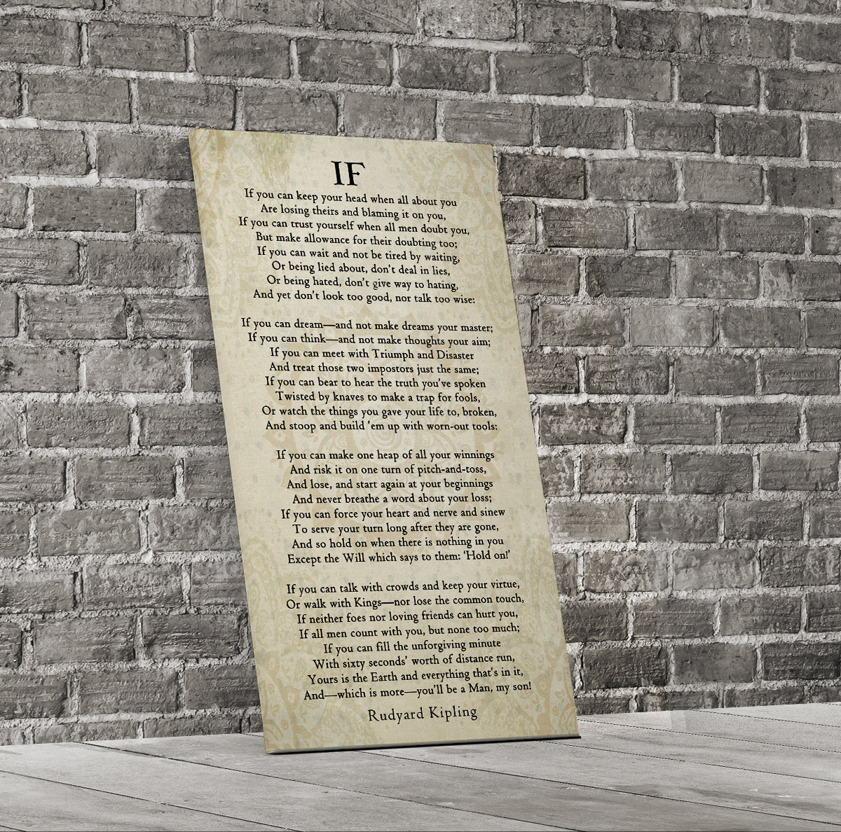 If Poem Canvas Wall Art | Rudyard Kipling Inspirational Graduation Gift