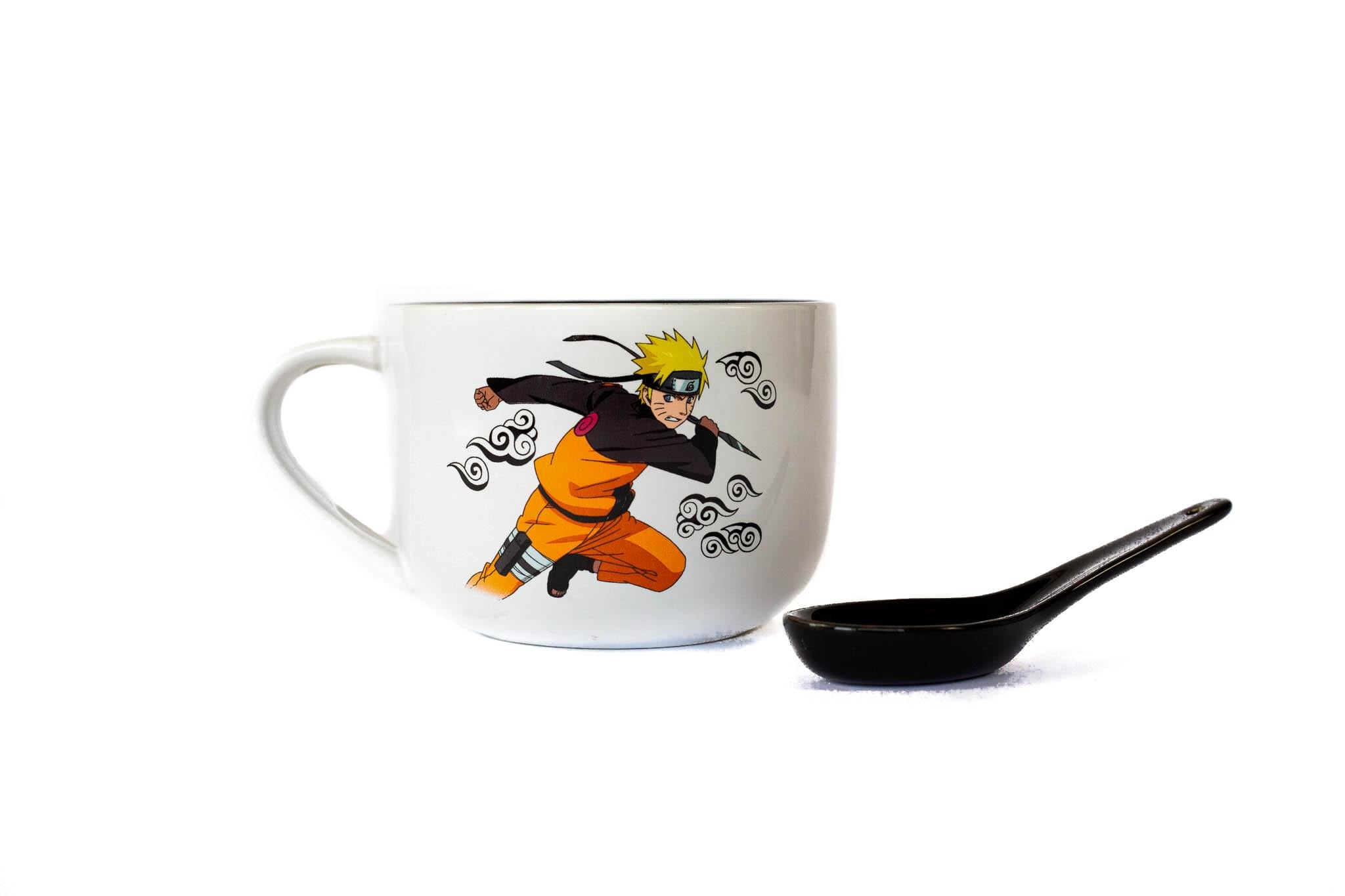 Naruto Anime Ceramic Ramen Soup Mug With Spoon - Awesome 20 Oz Coffee Cup For Office