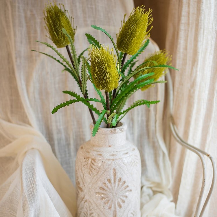 Faux Banksia Integrifolia Faux Flower 28" Tall Silk