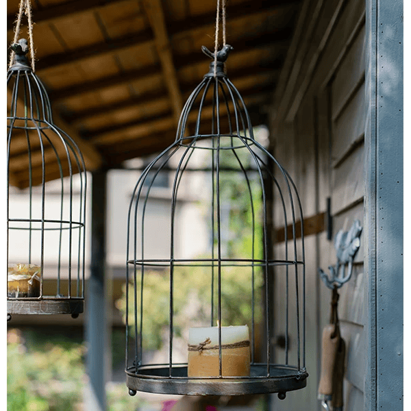 Vintage Garden Birdcage Display
