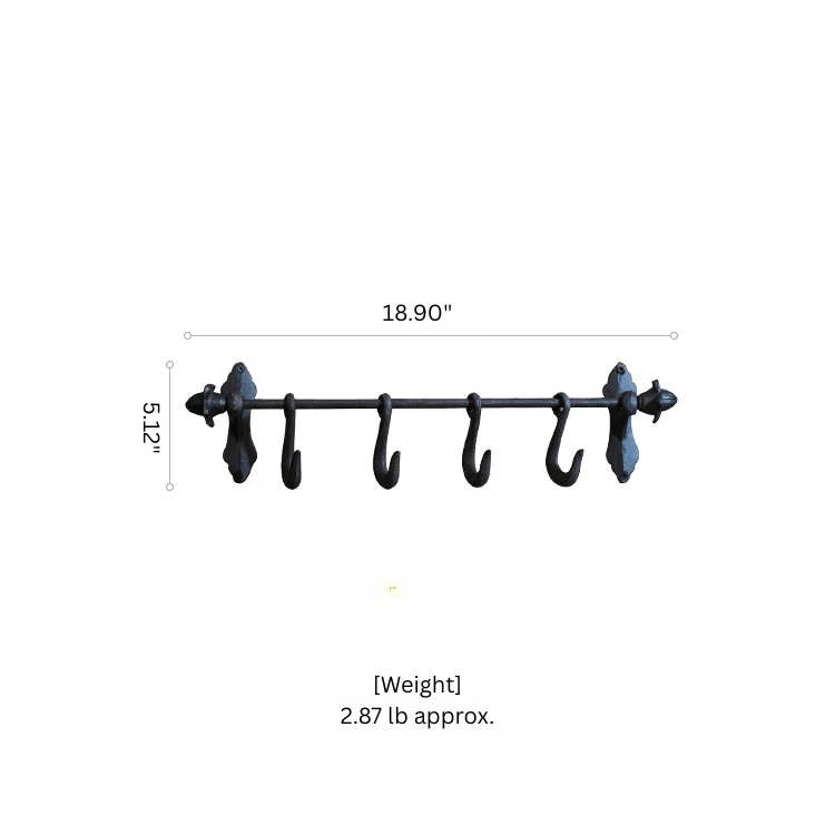 Farmhouse Iron Hook Rail