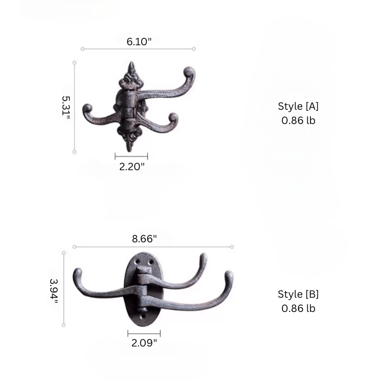 Decorative Cast Iron Wall Hook