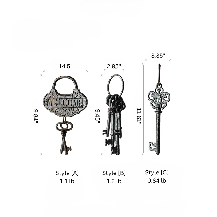 Farmhouse Vintage Key Wall Accent