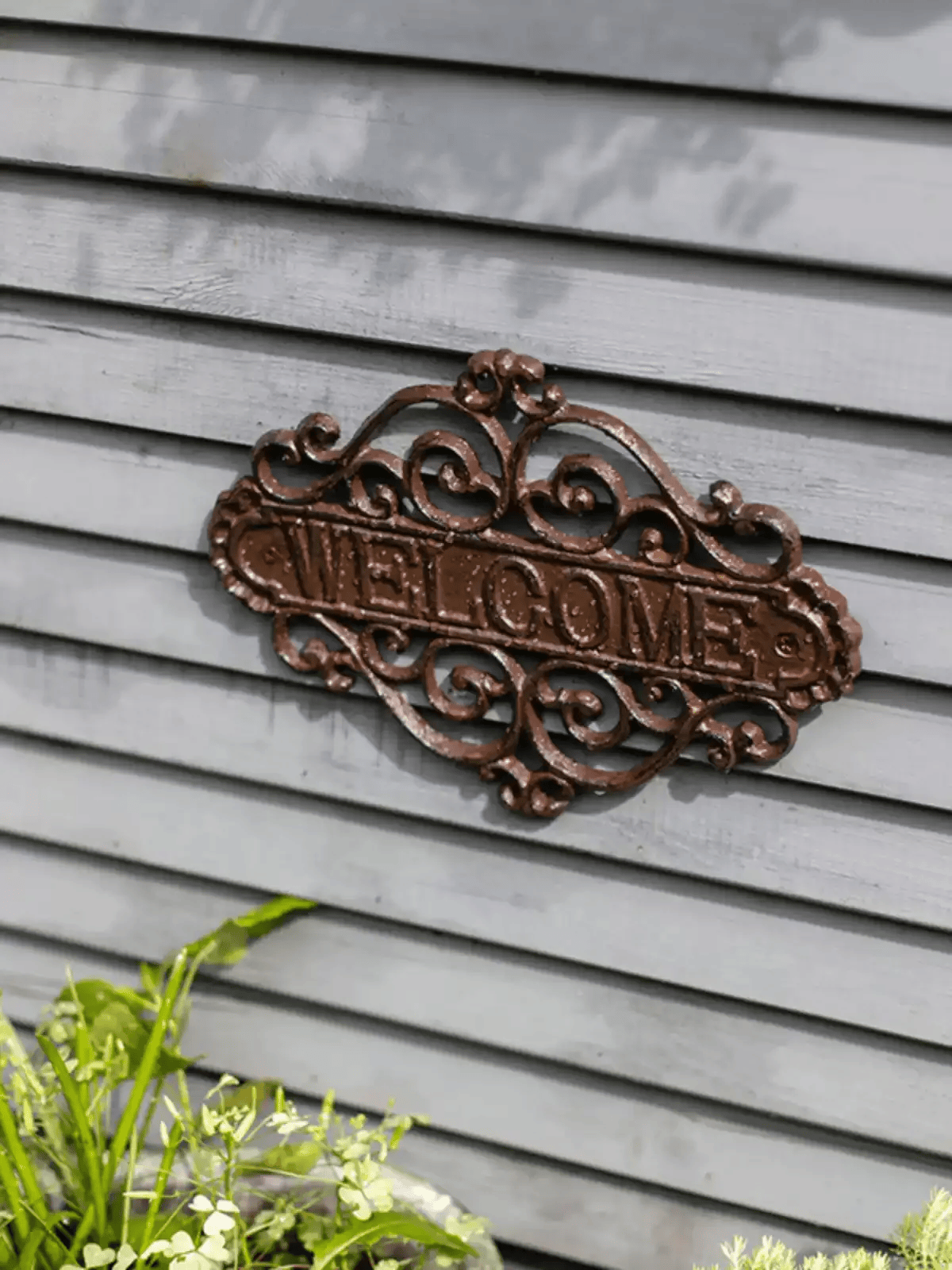 Ornate Cast Iron Welcome Sign