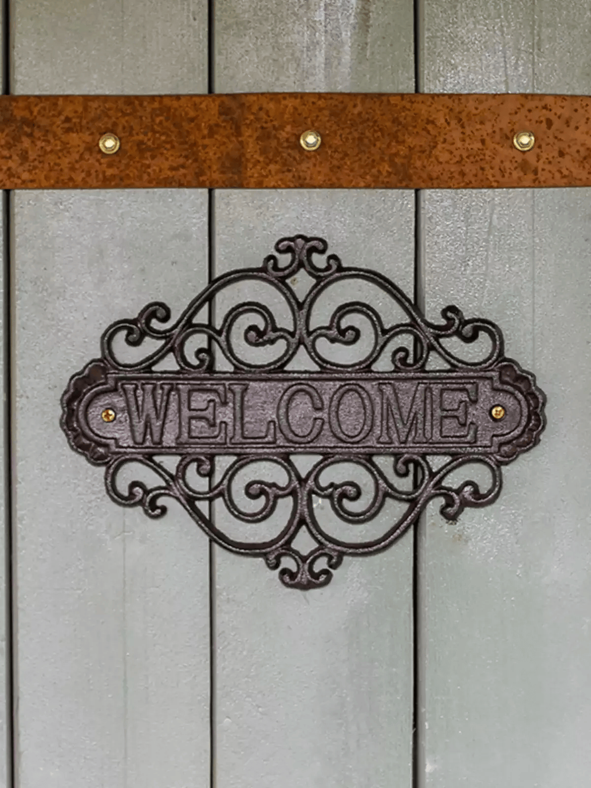 Ornate Cast Iron Welcome Sign