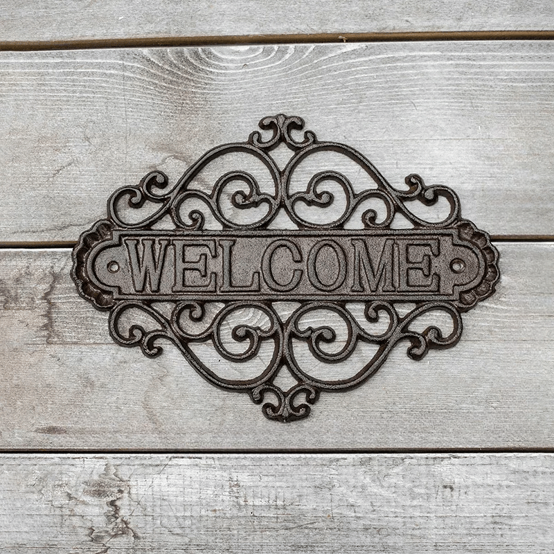 Ornate Cast Iron Welcome Sign