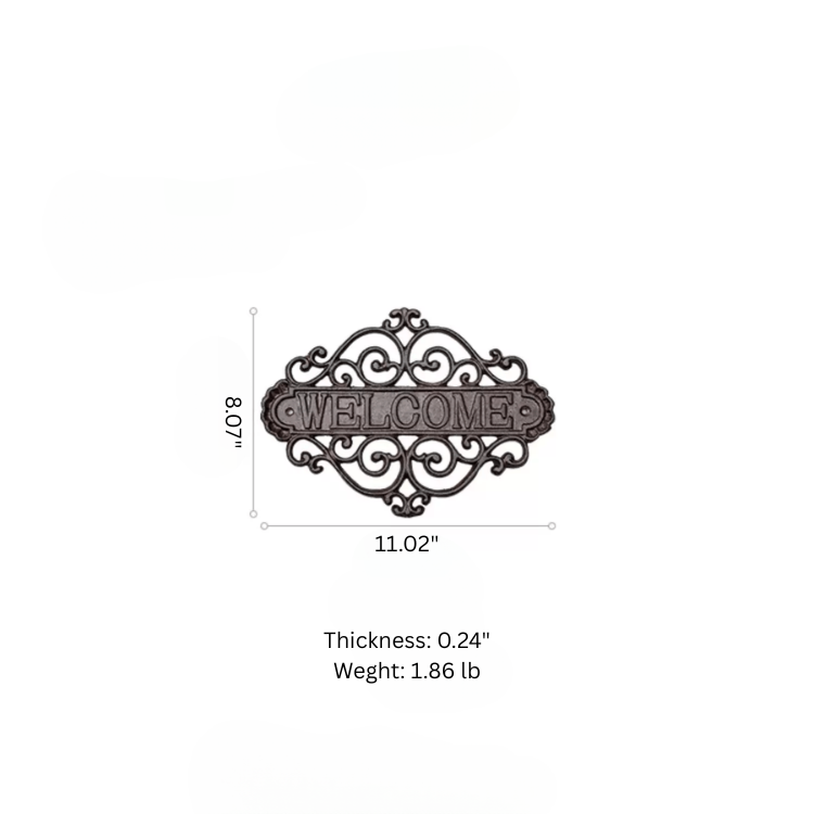 Ornate Cast Iron Welcome Sign
