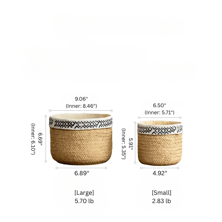 Patterned Rattan Cement Planter