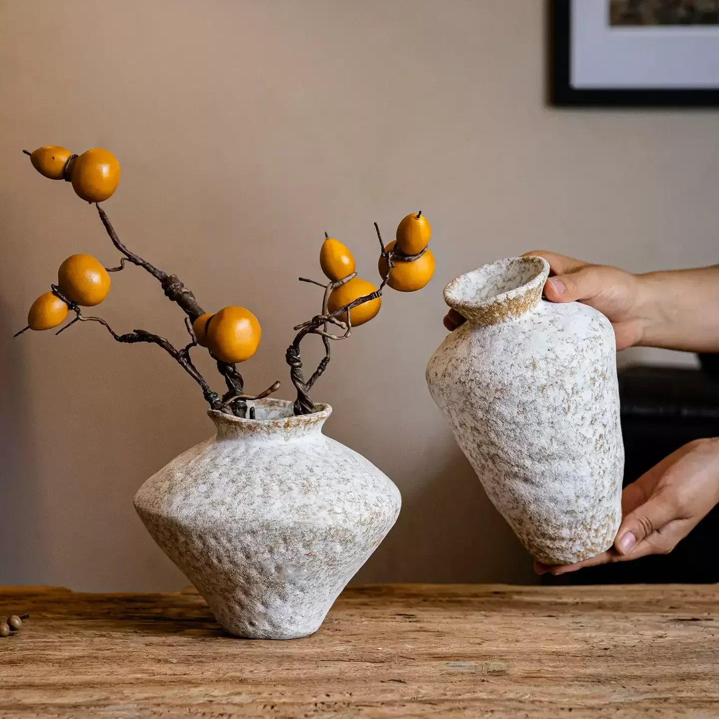 Weathered Stone Finish Vase