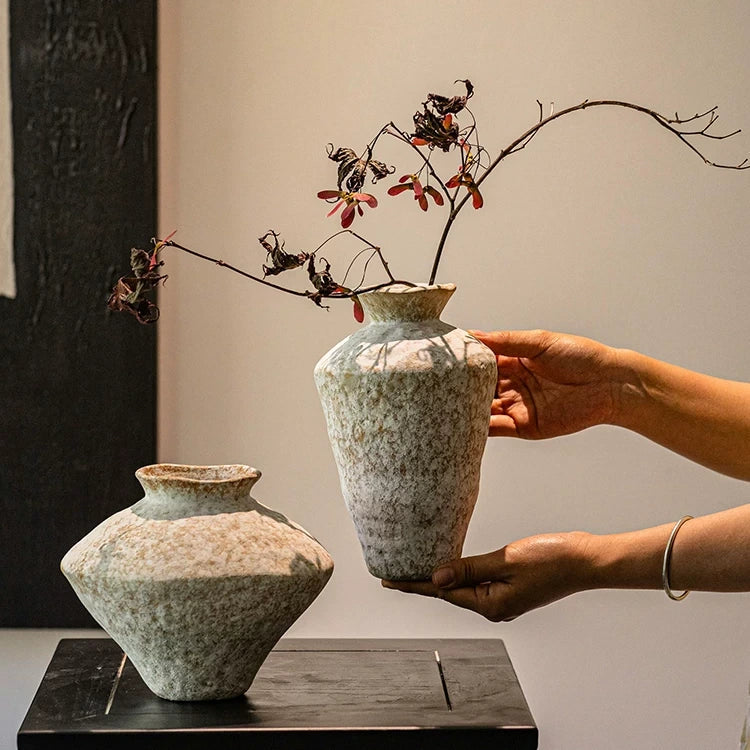 Weathered Stone Finish Vase