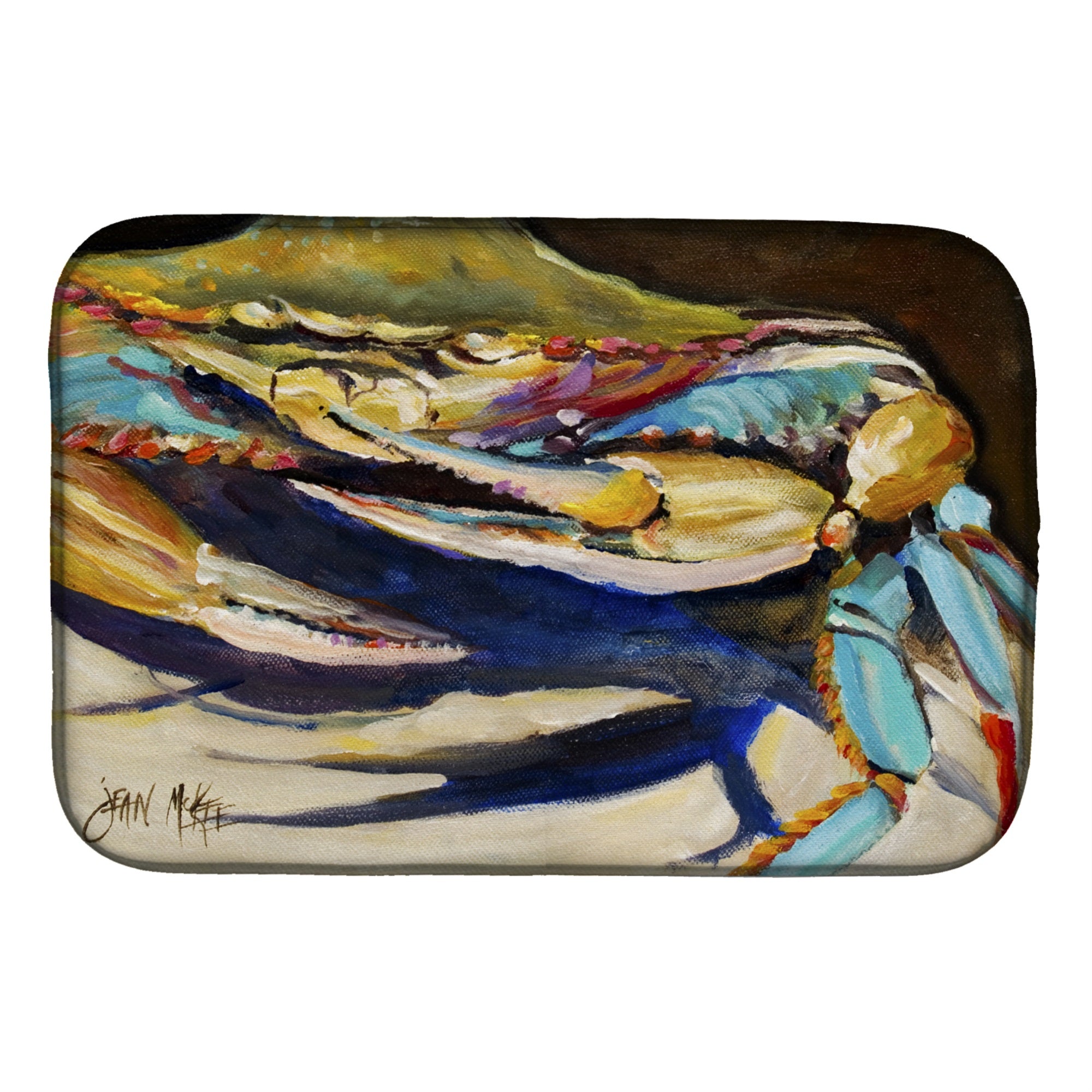 Carolines Treasures Blue Crab Dish Drying Mat 14 x 21 Multicolor
