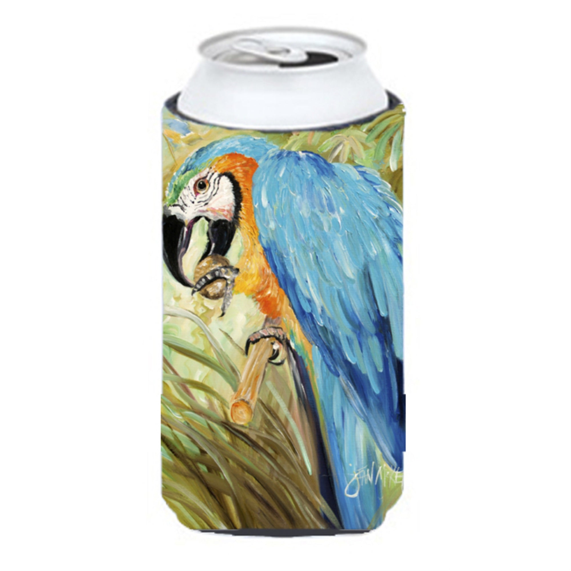 Blue Parrots Tall Boy Beverage Insulator Hugger Jmk1147Tbc