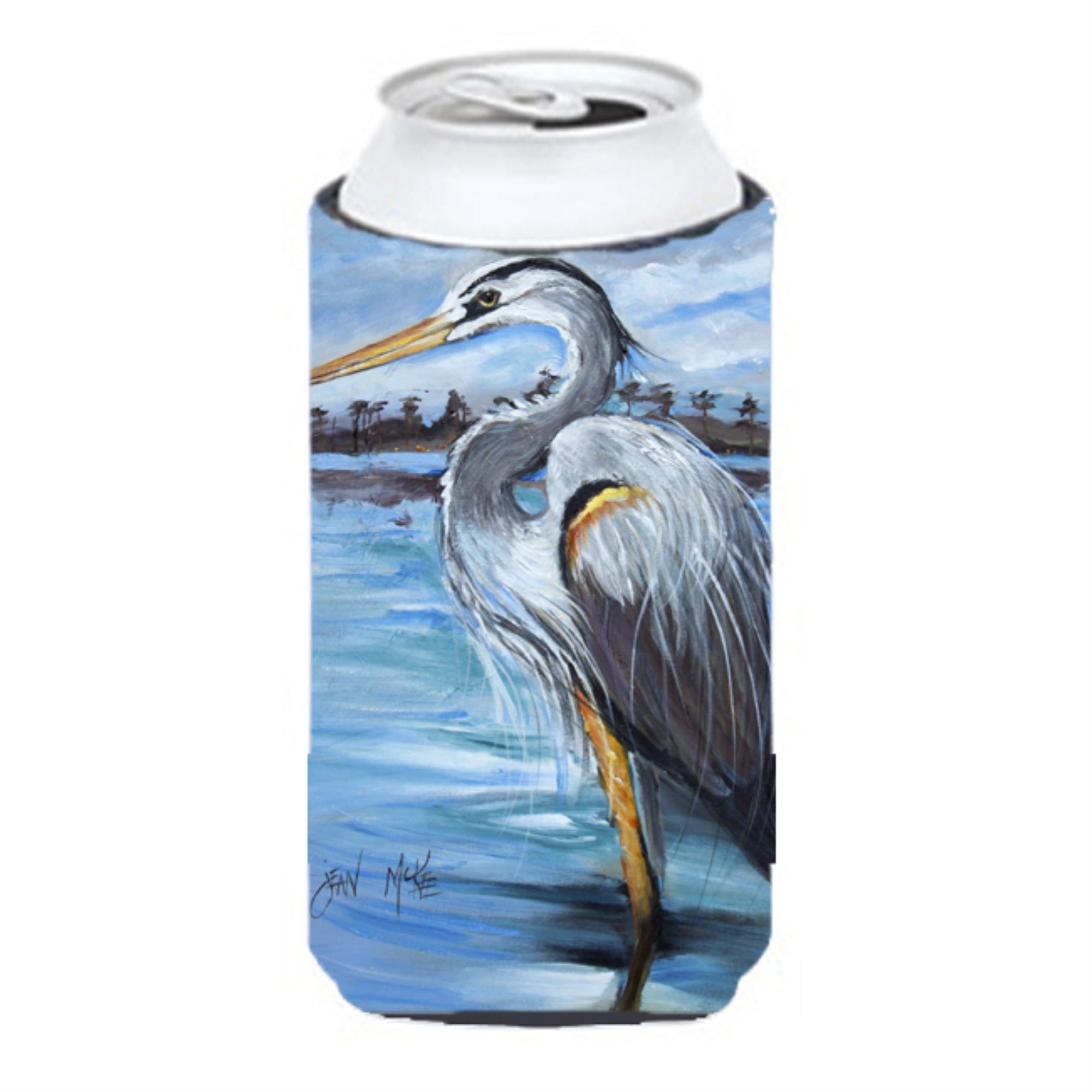 Blue Heron Gazing Tall Boy Beverage Insulator Hugger Jmk1148Tbc