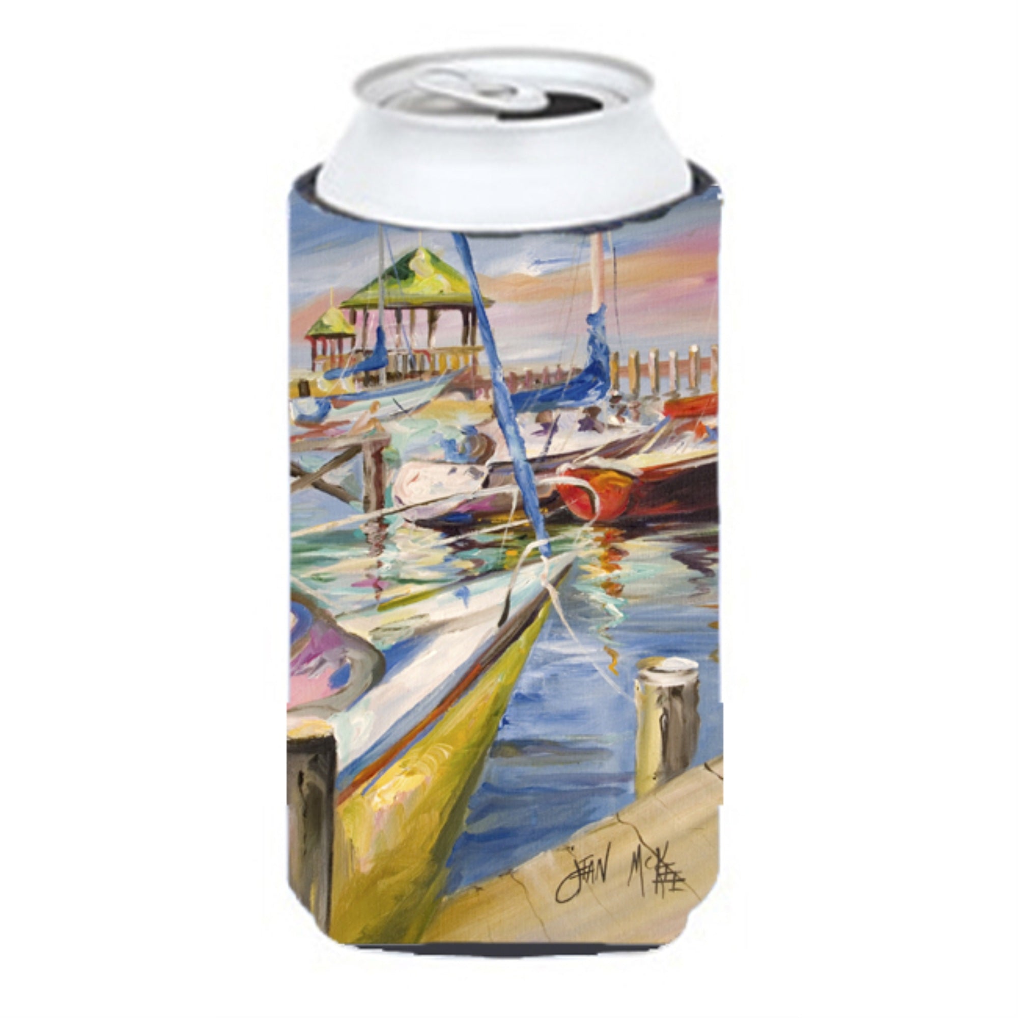 Boat Docks Sailboats Tall Boy Beverage Insulator Hugger Jmk1151Tbc
