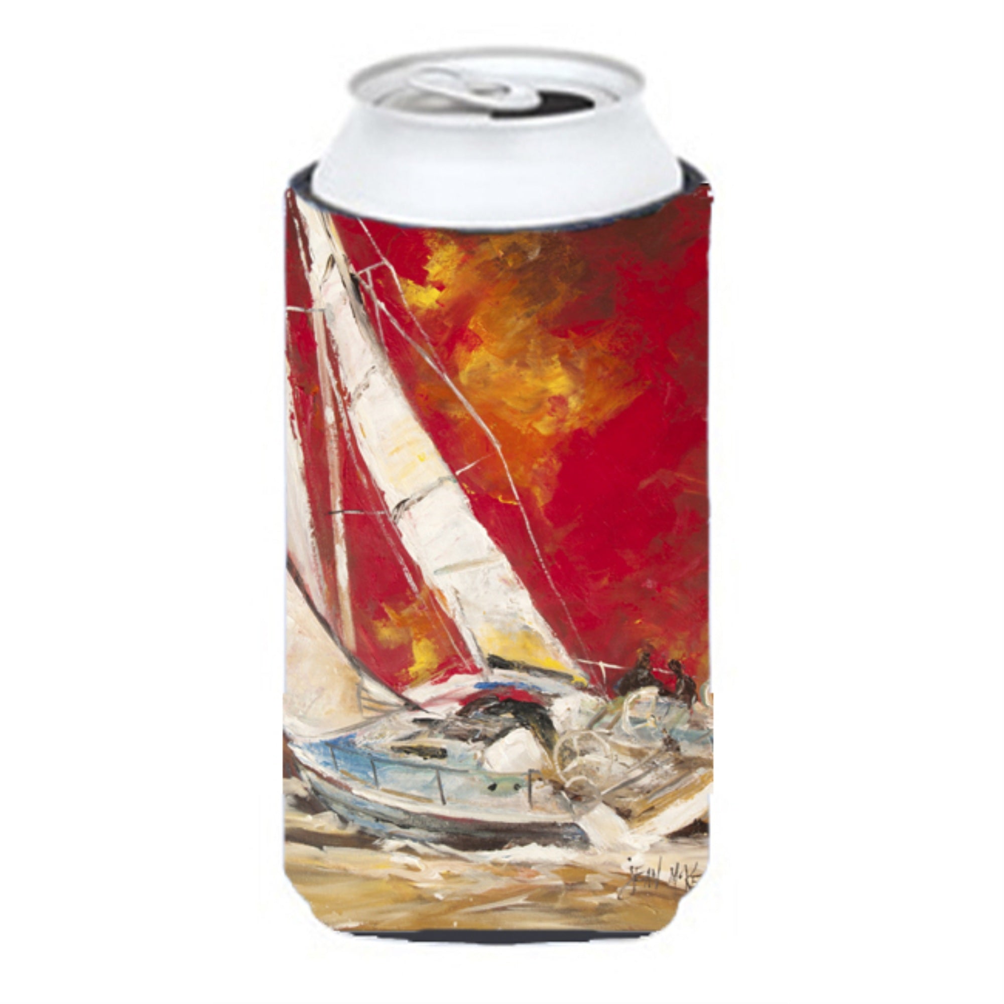 Red Sailboat Tall Boy Beverage Insulator Hugger Jmk1154Tbc