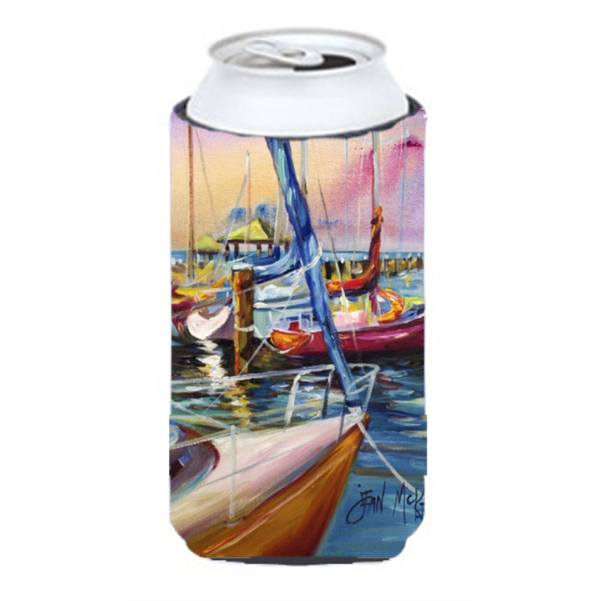 Purple Sailboats Tall Boy Beverage Insulator Hugger Jmk1165Tbc