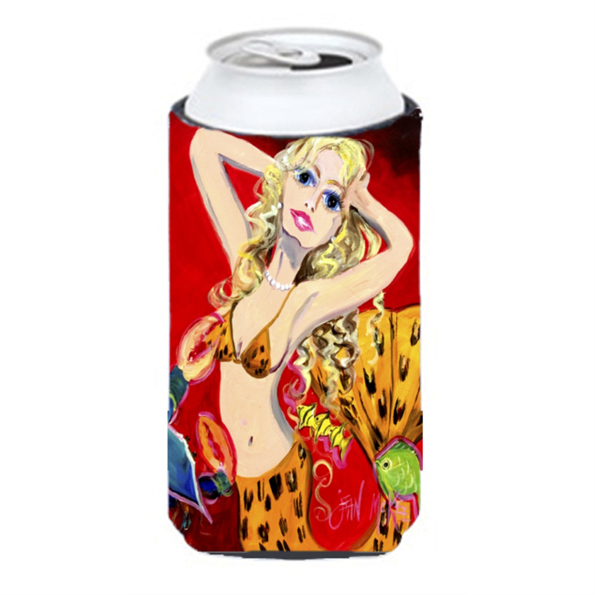 Red Mermaid Tall Boy Beverage Insulator Hugger Jmk1181Tbc