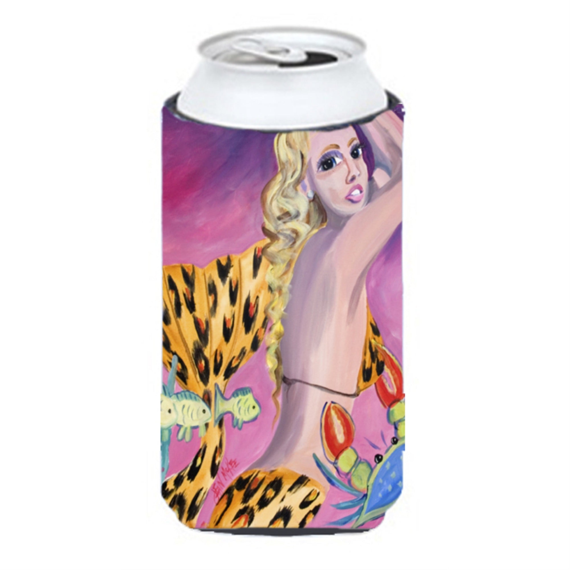Pink Mermaid Tall Boy Beverage Insulator Hugger Jmk1182Tbc