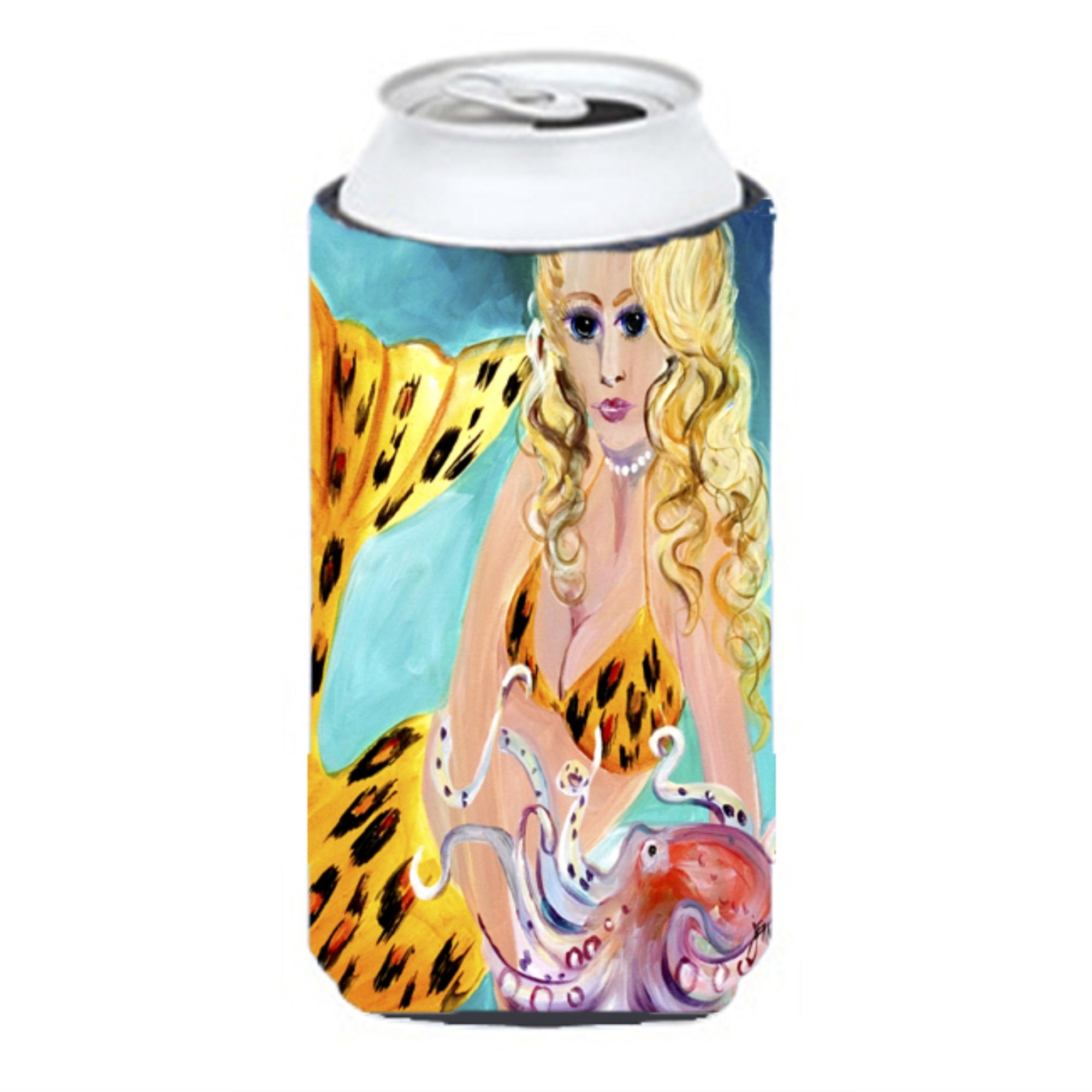 Teal Mermaid Tall Boy Beverage Insulator Hugger Jmk1184Tbc