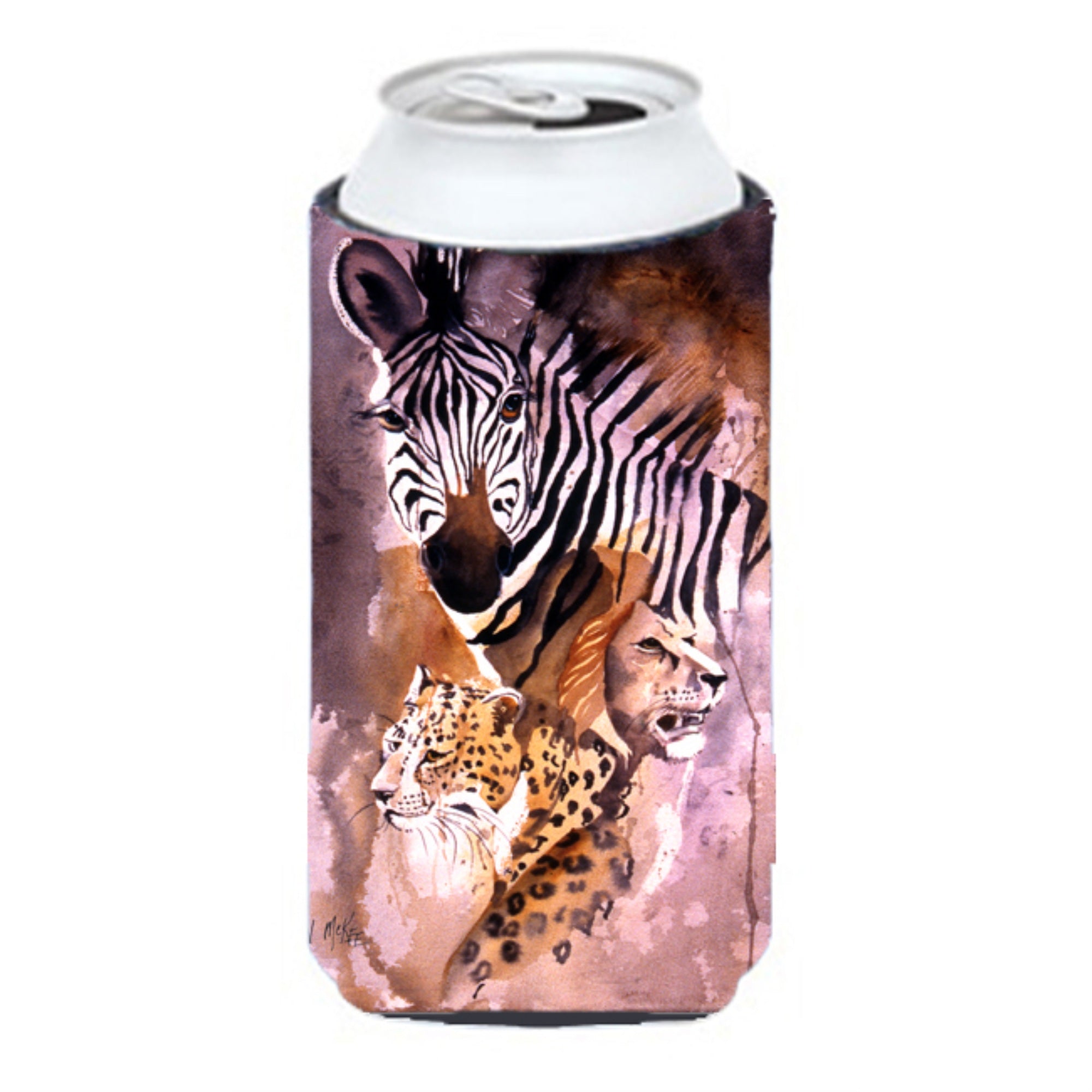 'Cheetah, Lion, And Zebra Tall Boy Beverage Insulator Hugger Jmk1194Tbc''