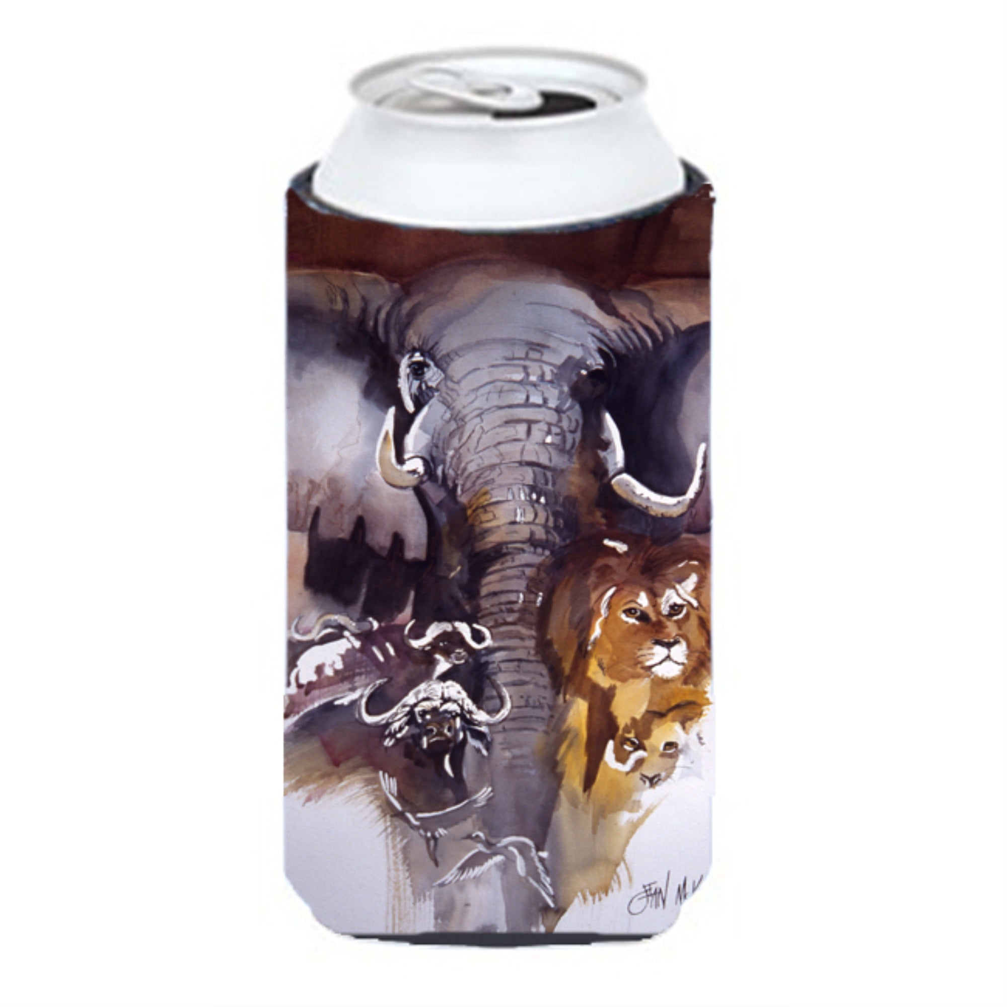Elephant, Lions And More Tall Boy Beverage Insulator Hugger Jmk1199Tbc
