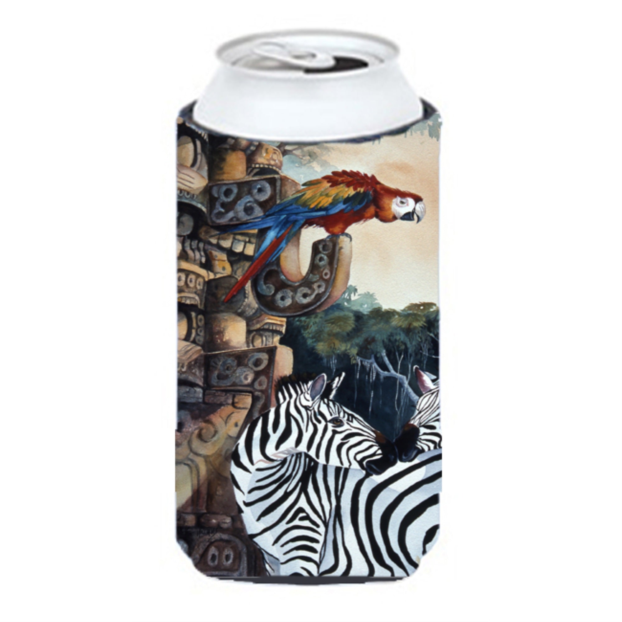 Zebras And Parrots Tall Boy Beverage Insulator Hugger Jmk1200Tbc