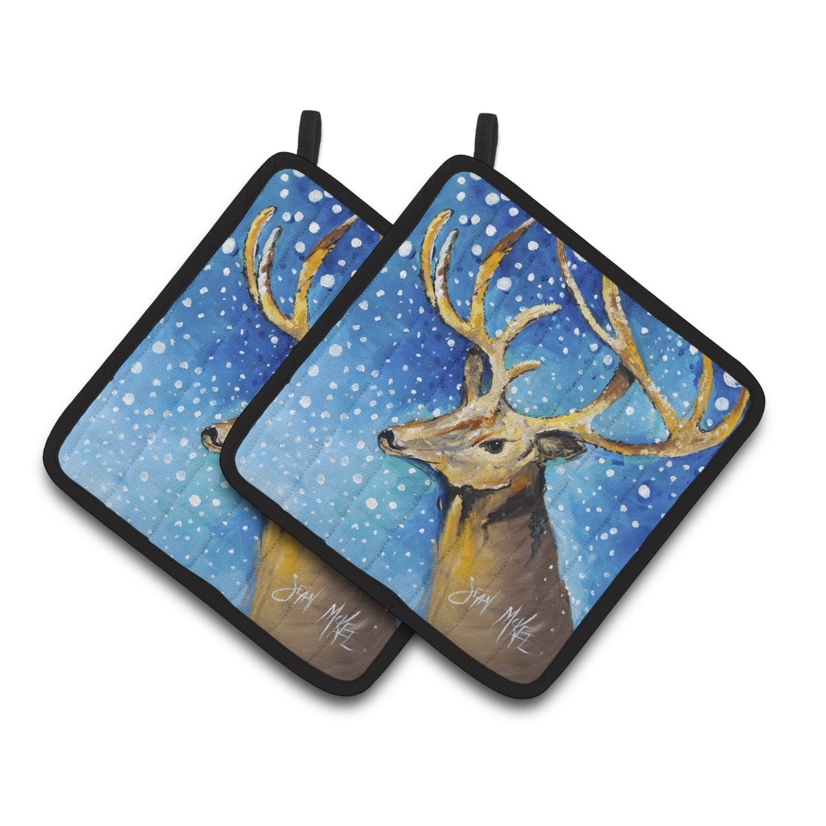 'Caroline'S Treasures Reindeer Pair Of Pot Holders Jmk1206Pthd, 7.5Hx7.5W, Multicolor''