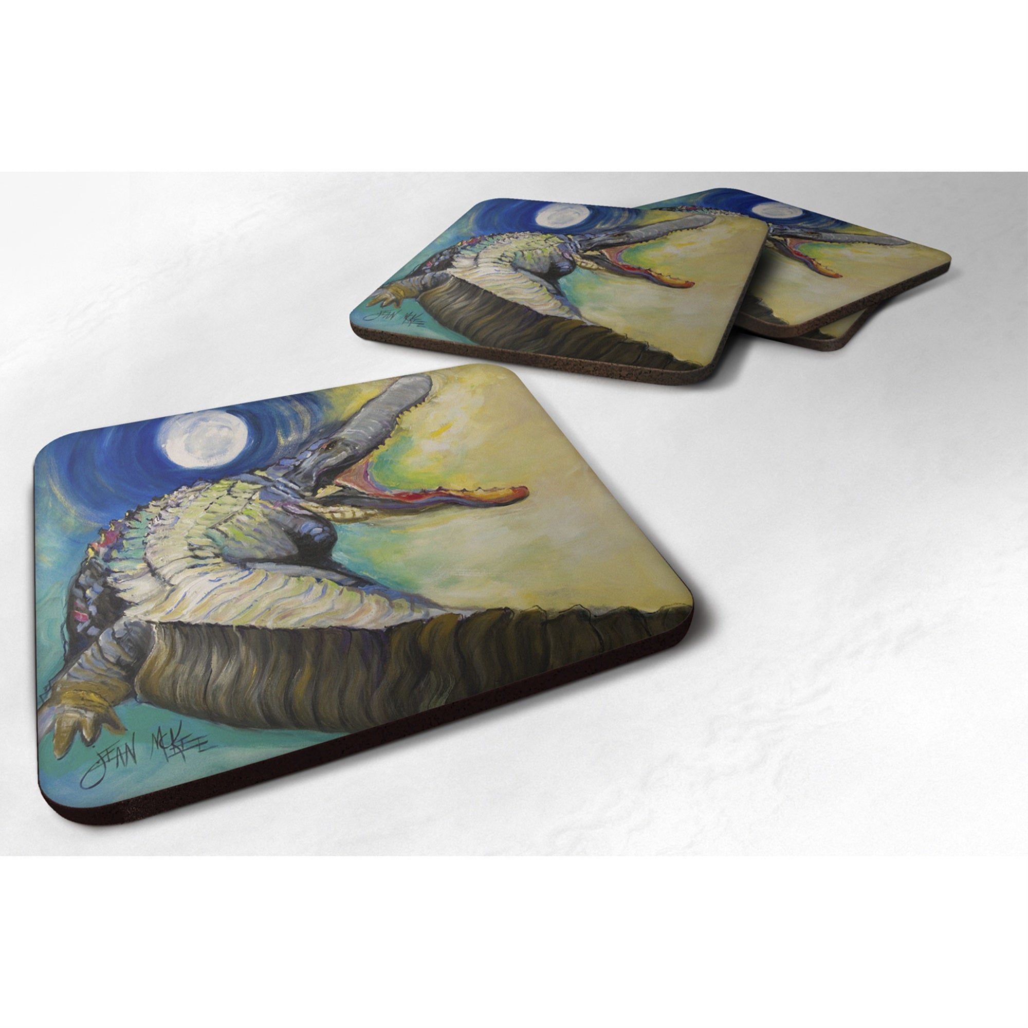 'Caroline'S Treasures Jmk1207Fc Alligator Foam Coaster (Set Of 4), 3.5'''' H X 3.5'''' W, Multicolor''