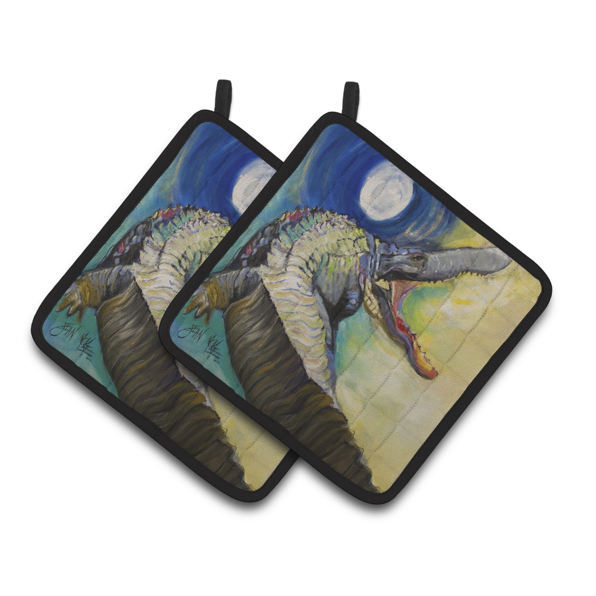 'Caroline'S Treasures Alligator Pair Of Pot Holders Jmk1207Pthd, 7.5Hx7.5W, Multicolor''