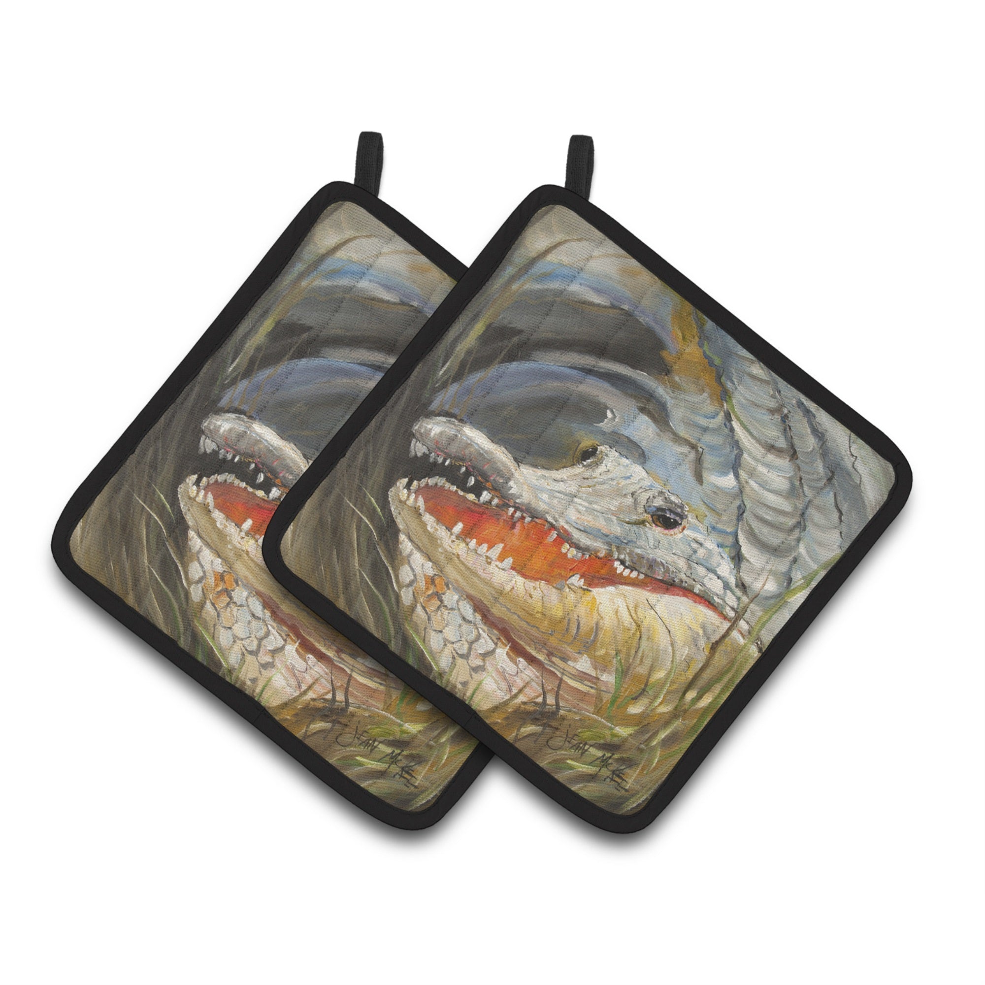 'Caroline'S Treasures Alligator Pair Of Pot Holders Jmk1208Pthd, 7.5Hx7.5W, Multicolor''