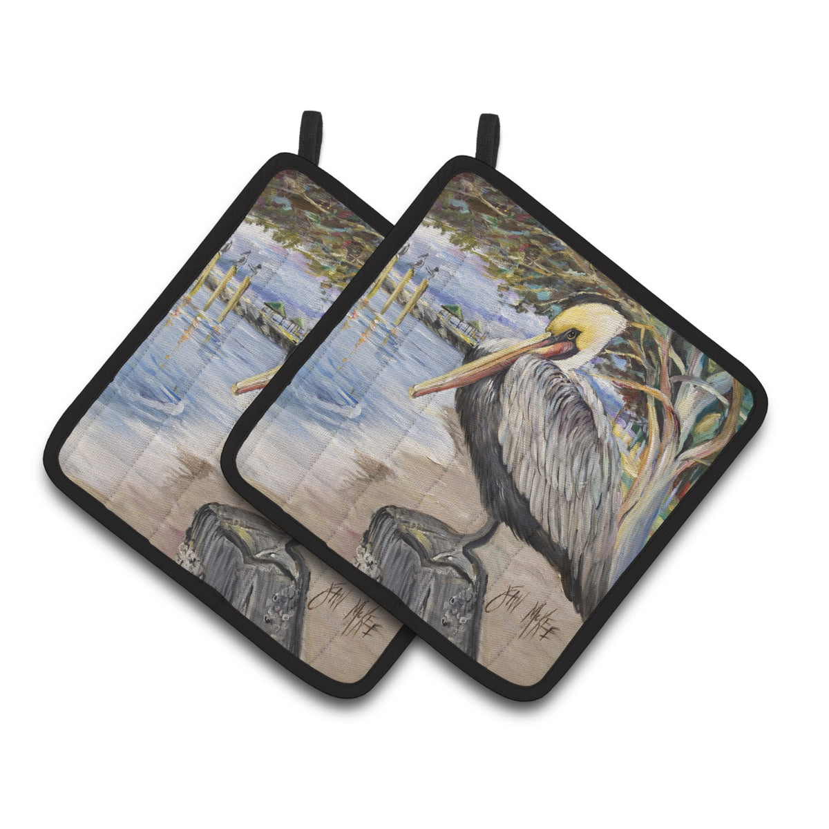 'Caroline'S Treasures Pelican Bay Pair Of Pot Holders Jmk1218Pthd, 7.5Hx7.5W, Multicolor''