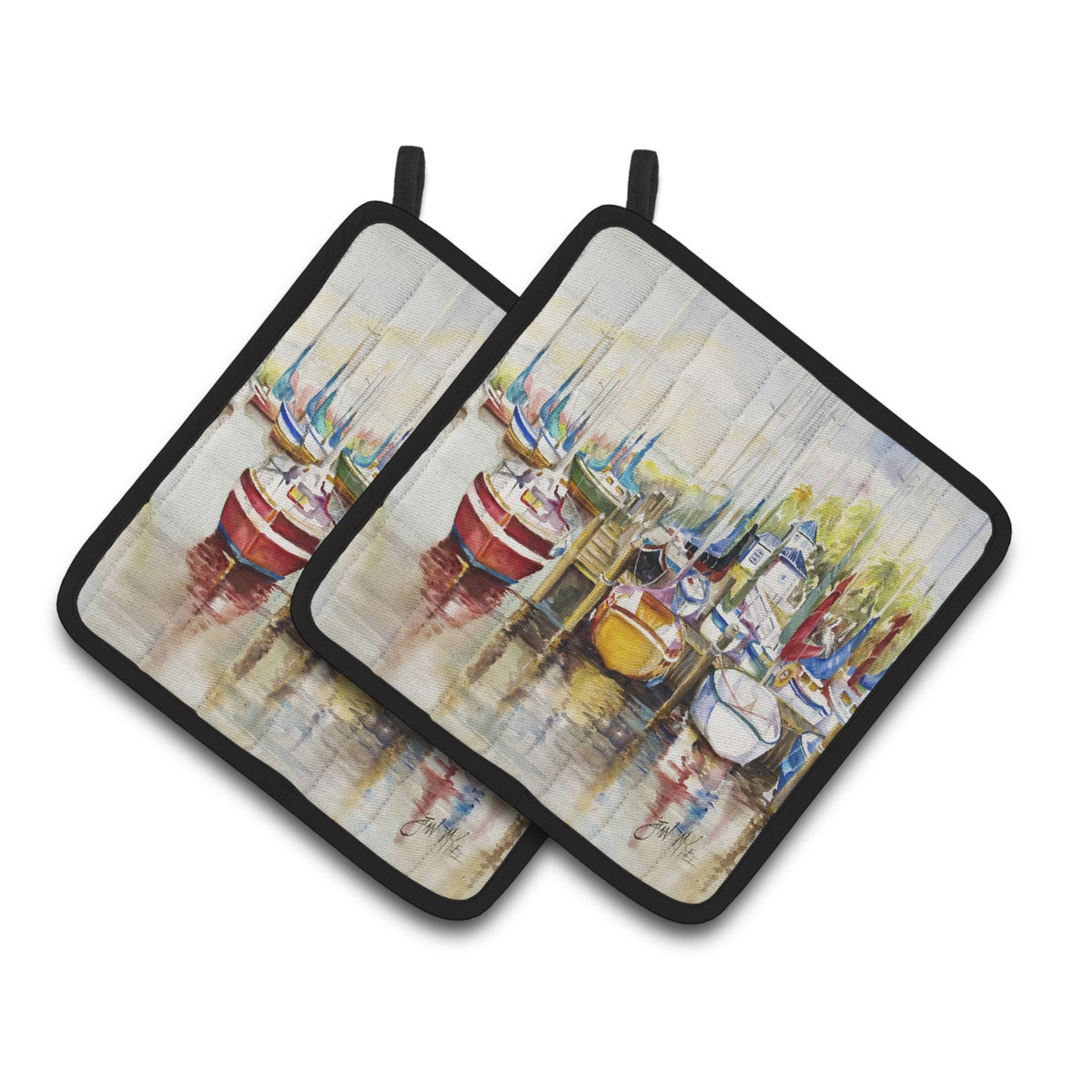 'Caroline'S Treasures Paradise Sailboats Pair Of Pot Holders Jmk1235Pthd, 7.5Hx7.5W, Multicolor''