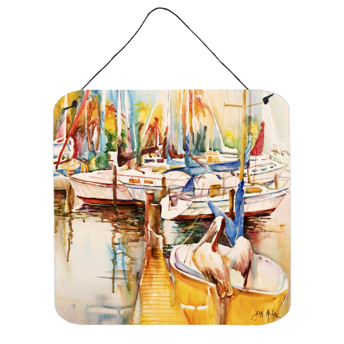 'Caroline'S Treasures Pelicans And Sailboats Wall Or Door Hanging Prints, 6 X 6''''''