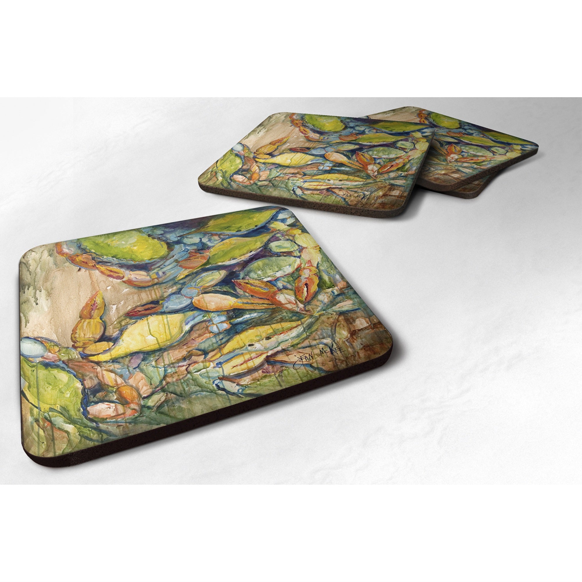 'Caroline'S Treasures Jmk1248Fc Jubilee Crabs Foam Coaster (Set Of 4), 3.5'''' H X 3.5'''' W, Multicolor''