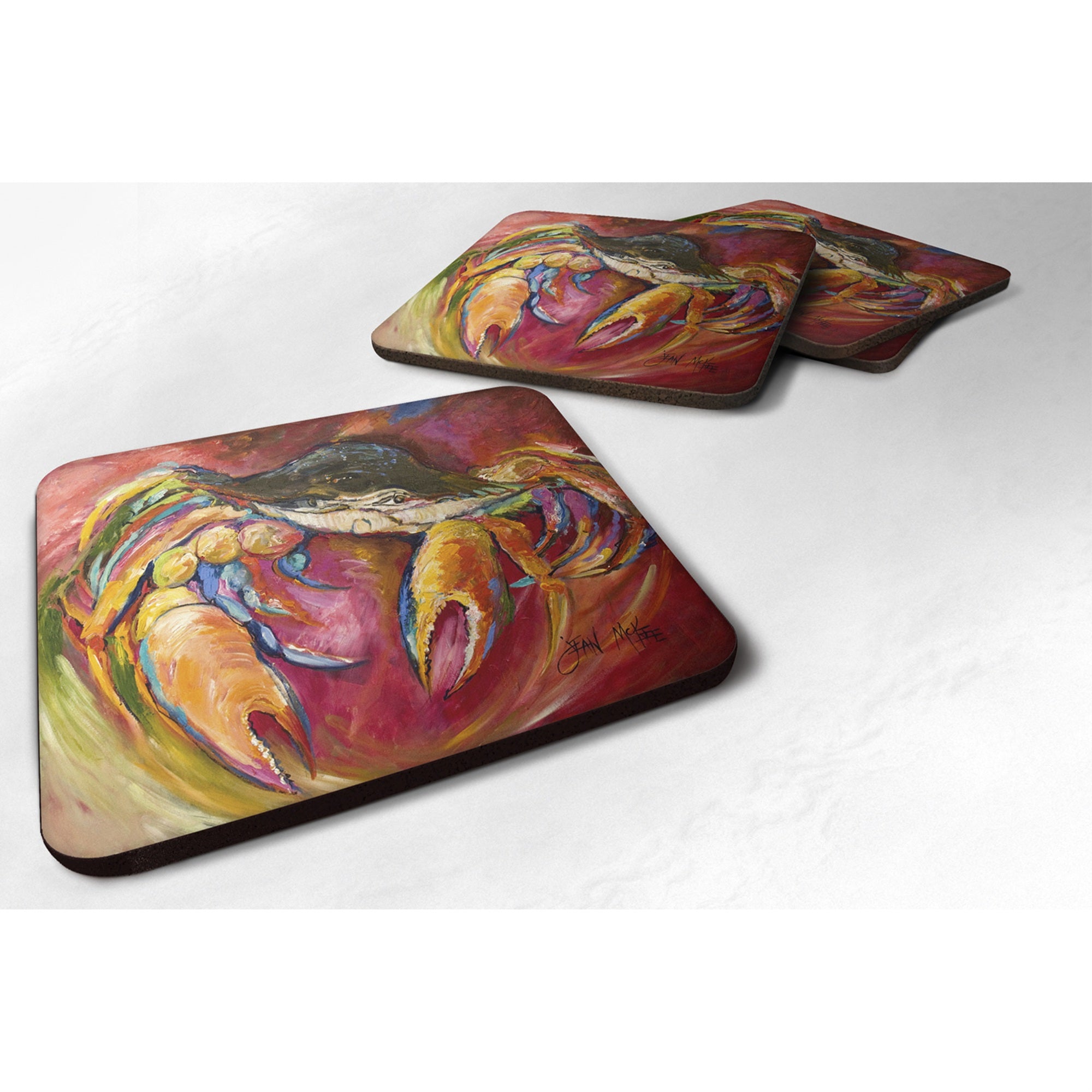 'Caroline'S Treasures Jmk1249Fc Crab Stars Foam Coaster (Set Of 4), 3.5'''' H X 3.5'''' W, Multicolor''