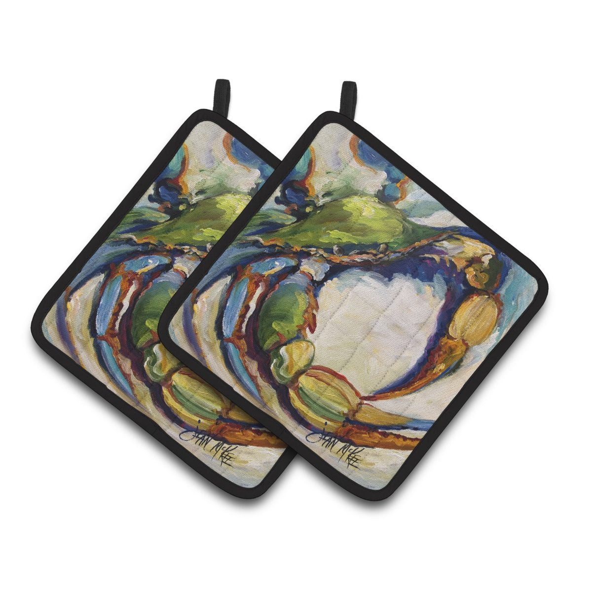 'Caroline'S Treasures #21 Crab Pair Of Pot Holders Jmk1254Pthd, 7.5Hx7.5W, Multicolor''