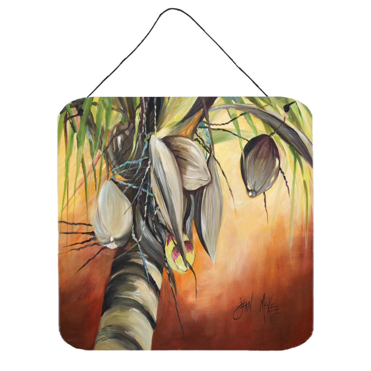 'Caroline'S Treasures Orange Coconut Tree Wall Or Door Hanging Prints, 6 X 6''''''