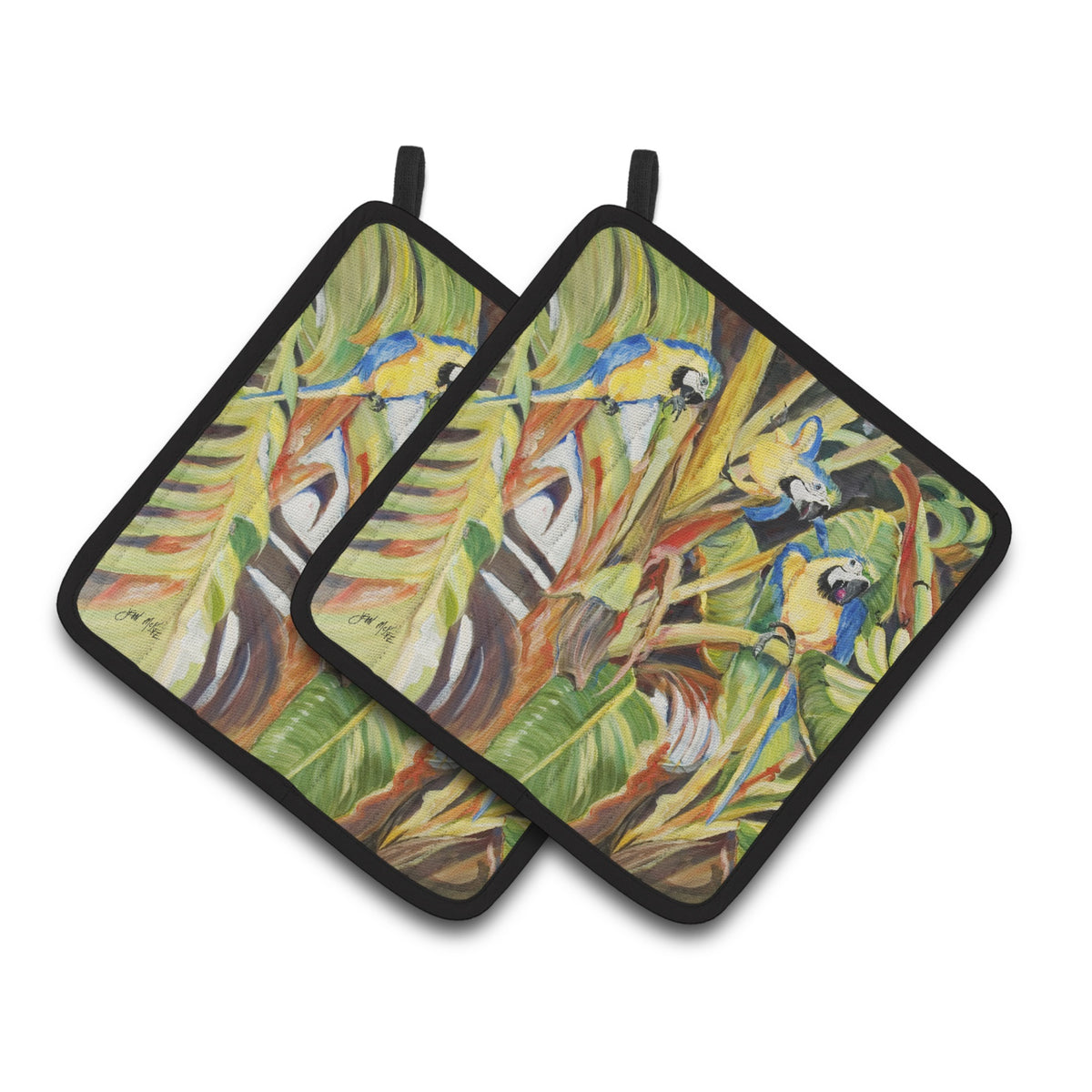 'Caroline'S Treasures Parrots Pair Of Pot Holders Jmk1281Pthd, 7.5Hx7.5W, Multicolor''