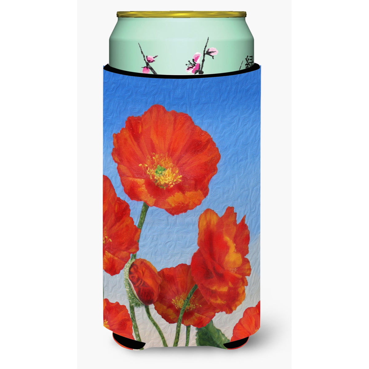 'Caroline'S Treasures Poppies By Sinead Jones Tall Boy Koozie Hugger, Multicolor''