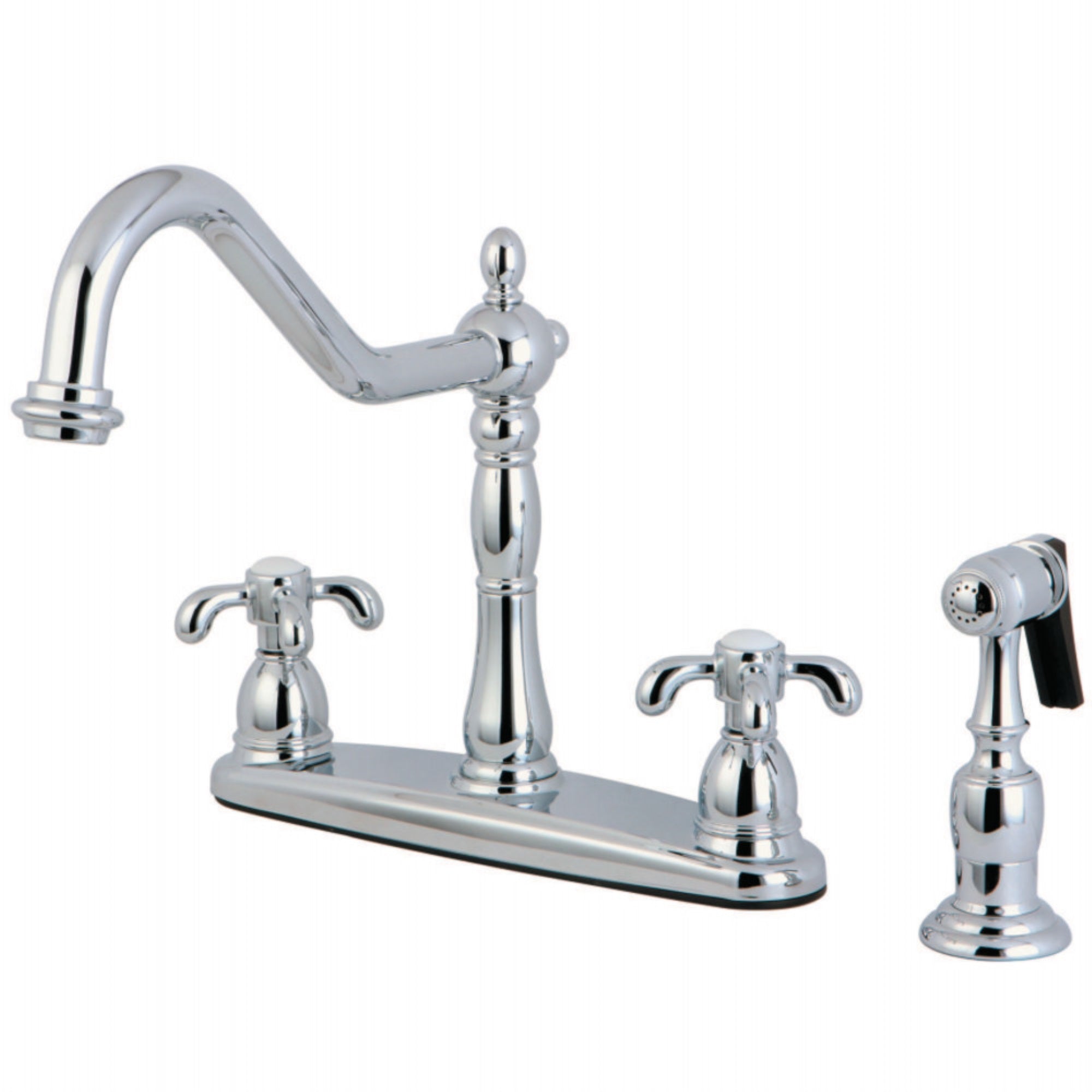 Kingston Brass Kb1751Txbs French Country Centerset Kitchen Faucet, Polished Chrome
