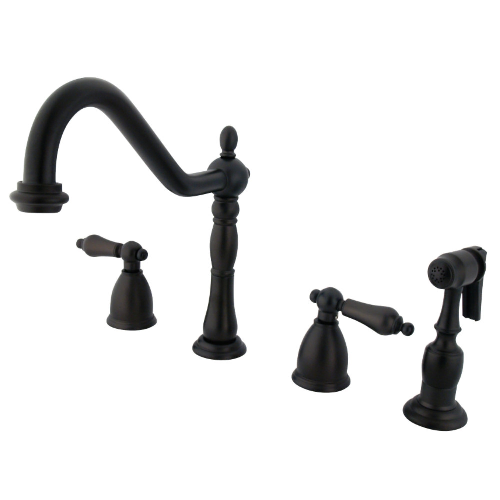 Kingston Brass Kb1795Albs Widespread Kitchen Faucet, Oil Rubbed Bronze